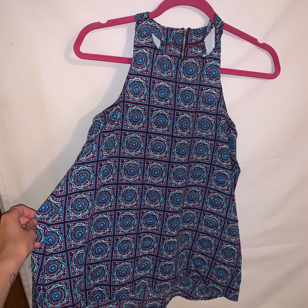 Mosaic racer back/front tunic